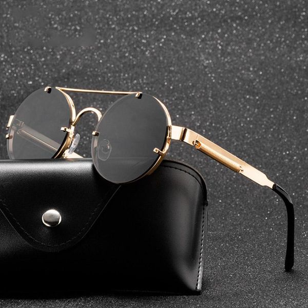 round steampunk sunglasses brand design men women metal punk sun glasses vintage sunglass uv400 shades eyewear gafas de sol, White;black
round steampunk sunglasses brand design men women metal punk sun glasses vintage sunglass uv400 shades eyewear gafas de sol, White;black
