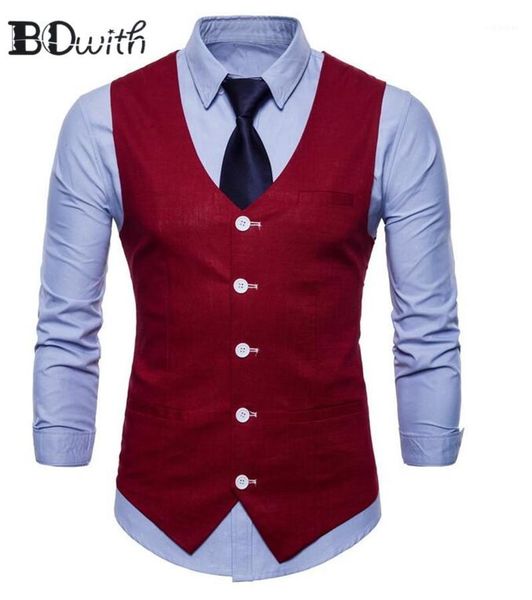 new arrival burgundy men's sleeveless slim fit suit vest single breasted five buttons business dating wedding dress waistcoat1, Black;white
new arrival burgundy men's sleeveless slim fit suit vest single breasted five buttons business dating wedding dress waistcoat1, Black;white