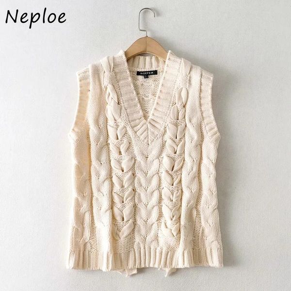 neploe 2021 new twist patchwork knitted vest solid color v-neck women tank fashion all-match sleeveless sweaters 1h844, Black;white
neploe 2021 new twist patchwork knitted vest solid color v-neck women tank fashion all-match sleeveless sweaters 1h844, Black;white