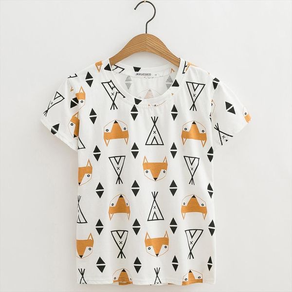 fox ice cream cone print tees short sleeve casual t shirt women shirt cotton t shirt, White
fox ice cream cone print tees short sleeve casual t shirt women shirt cotton t shirt, White