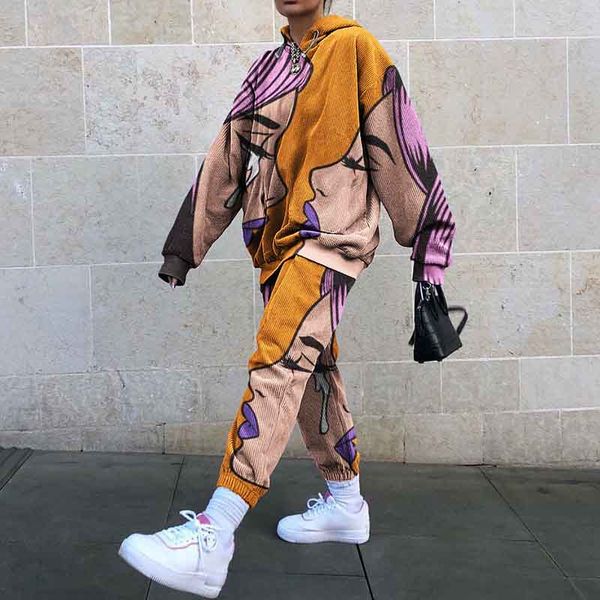womens tracksuits european and american fashion printing two piece set women sports and leisure hooded suit 3 styles size s-2xl, Gray
womens tracksuits european and american fashion printing two piece set women sports and leisure hooded suit 3 styles size s-2xl, Gray