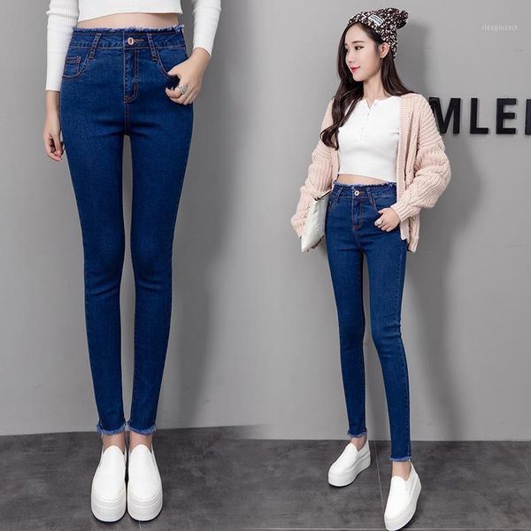 2020 skinny jeans woman spring summer high waist elastic wash frayed ankle length denim pencil pants plus size1, Blue
2020 skinny jeans woman spring summer high waist elastic wash frayed ankle length denim pencil pants plus size1, Blue