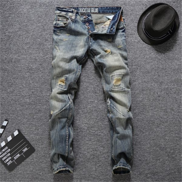 2021 новый итальянский дизайнер винтажные кнопки brage из slim fit длинные брюки бритая тег классические мужские джинсы, Blue
2021 новый итальянский дизайнер винтажные кнопки brage из slim fit длинные брюки бритая тег классические мужские джинсы, Blue