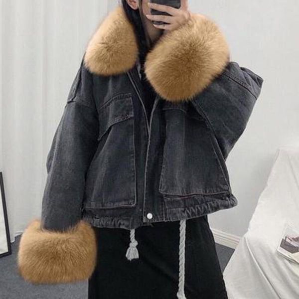 calofe winter women's thick denim jacket faux fur jean coats ladies thick long sleeve frayed overcoat plus size outwear mujer, Black
calofe winter women's thick denim jacket faux fur jean coats ladies thick long sleeve frayed overcoat plus size outwear mujer, Black