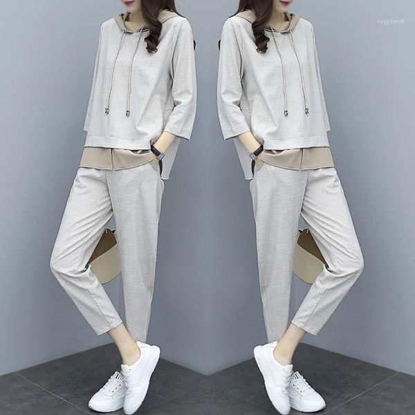 two piece dress 2 set 2021 spring casual sports suit female fashion korean version of the loose large size temperament pants tide1, White
two piece dress 2 set 2021 spring casual sports suit female fashion korean version of the loose large size temperament pants tide1, White