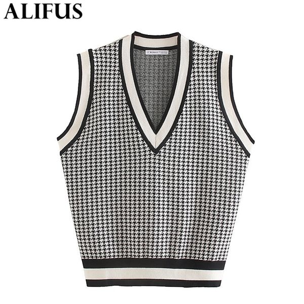 fashion za women casual houndstooth vests sweater elegant v neck sleeveless stylish pullovers outerwear female ladies y200720, White;black
fashion za women casual houndstooth vests sweater elegant v neck sleeveless stylish pullovers outerwear female ladies y200720, White;black