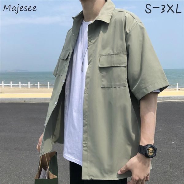 men's casual shirts men oversize 3xl short sleeve button turn-down collar pockets safari style retro ins baggy all-match harajuku chic, White;black
men's casual shirts men oversize 3xl short sleeve button turn-down collar pockets safari style retro ins baggy all-match harajuku chic, White;black