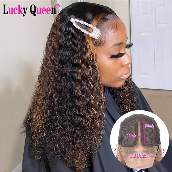 lucky queen malaysian deep wave highlights colored human hair wigs pre plucked remy lace part human hair wigs for black women, Black;brown
lucky queen malaysian deep wave highlights colored human hair wigs pre plucked remy lace part human hair wigs for black women, Black;brown