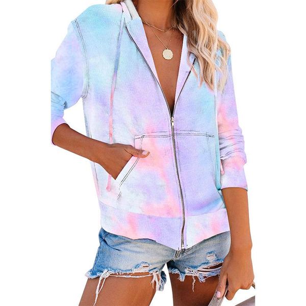 women tie-dye sweatshirts fashion trend long sleeve cardgian coat female spring winter new thicken pocket casual loose hoodies, Black
women tie-dye sweatshirts fashion trend long sleeve cardgian coat female spring winter new thicken pocket casual loose hoodies, Black