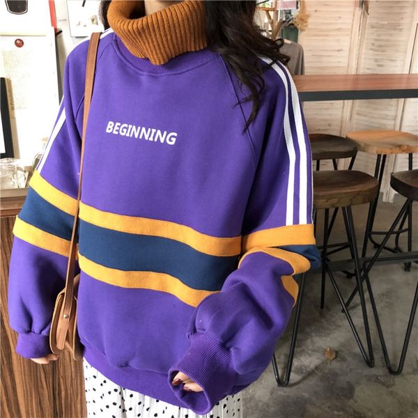 half high collar and plush coat sweater sweater women's fake two new korean loose and fashionable coats for women's winter thicken, Black
half high collar and plush coat sweater sweater women's fake two new korean loose and fashionable coats for women's winter thicken, Black