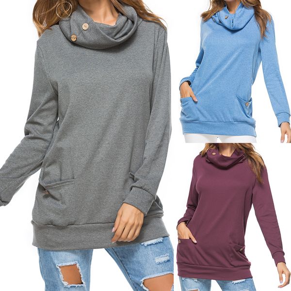 womens casual loose hoodie long sleeve button cowl neck slim tunic with pockets female newly kg-1095, Black
womens casual loose hoodie long sleeve button cowl neck slim tunic with pockets female newly kg-1095, Black