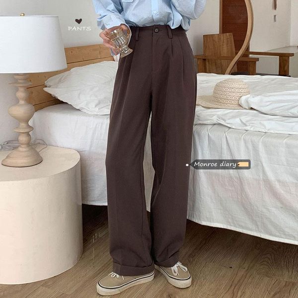 women's pants & capris wavsiyier winter korean suit loose 2021 high waist straight autumn pant office solid casual trousers women wide, Black;white
women's pants & capris wavsiyier winter korean suit loose 2021 high waist straight autumn pant office solid casual trousers women wide, Black;white