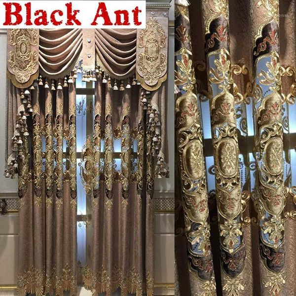 europe luxury embroidered curtain blue chenille jacquard fabric retro villa bedroom blackout window drapes cortina x764#31
europe luxury embroidered curtain blue chenille jacquard fabric retro villa bedroom blackout window drapes cortina x764#31