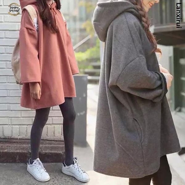 fashion new women harajuku style loose hoodies females long solid color hooded womens bf korean female pullover students, Black
fashion new women harajuku style loose hoodies females long solid color hooded womens bf korean female pullover students, Black