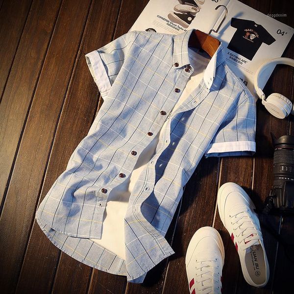 men's casual shirts left rom summer 2021 fashion men's cotton plaid short sleeved / male slim lapel shirts1, White;black
men's casual shirts left rom summer 2021 fashion men's cotton plaid short sleeved / male slim lapel shirts1, White;black