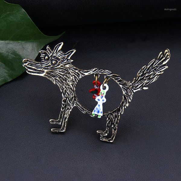 vintage jewelry women little red riding hood & grandma eaten by wolf pin brooch animal metal brooches men1, Gray
vintage jewelry women little red riding hood & grandma eaten by wolf pin brooch animal metal brooches men1, Gray