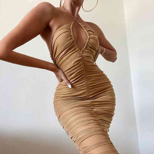Bright Glitter Silk Sexy Party Dress Women Halter Midi Summer Dress Hollow Out Pleated Bandage Dresses Vestidos, Black;gray
Bright Glitter Silk Sexy Party Dress Women Halter Midi Summer Dress Hollow Out Pleated Bandage Dresses Vestidos, Black;gray