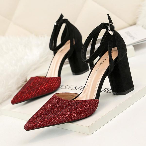 dress shoes high heels pumps women summer pointed toe block sandals woman fashion buckle strap elegant ladies party, Black
dress shoes high heels pumps women summer pointed toe block sandals woman fashion buckle strap elegant ladies party, Black