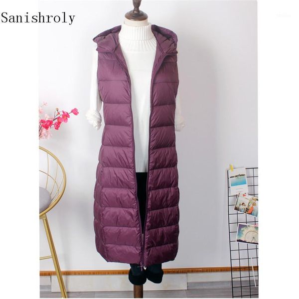 women's vests sanishroly autumn winter women hooded waistcoat ultra light duck down vest parka female sleeveless long plus size s9401, Black;white
women's vests sanishroly autumn winter women hooded waistcoat ultra light duck down vest parka female sleeveless long plus size s9401, Black;white