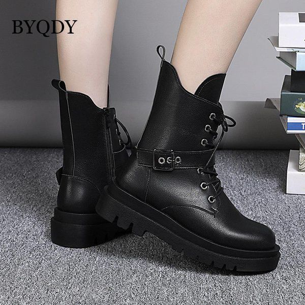 byqdy gothic buckle boots woman punk lace-up winter shoes plush inside platform wedges comfortable chunky heels short boots1, Black
byqdy gothic buckle boots woman punk lace-up winter shoes plush inside platform wedges comfortable chunky heels short boots1, Black