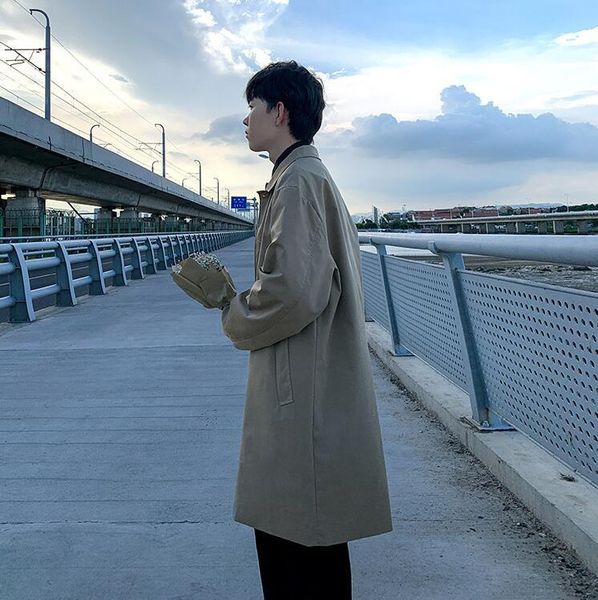 my spring and autumn tide brand mid-length windbreaker male korean version of the trend loose youth all-match casual jacket, Tan;black
my spring and autumn tide brand mid-length windbreaker male korean version of the trend loose youth all-match casual jacket, Tan;black