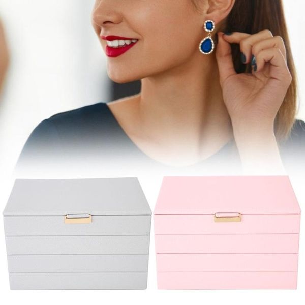 jewelry organizer 4 layers pu leather case ear stud ring display lady case portable packaging storage box detachable for home, Pink;blue
jewelry organizer 4 layers pu leather case ear stud ring display lady case portable packaging storage box detachable for home, Pink;blue