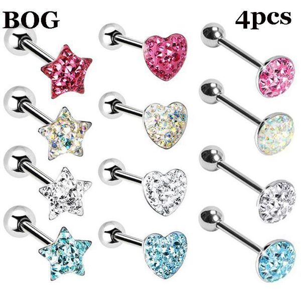 4pcs mulitity cz gem crystal ferido pasted heart star form феридо штанги epoxy 14g 5/8 "стальное кольцо языка пирсинг кузов ювелирные издели, Silver
4pcs mulitity cz gem crystal ferido pasted heart star form феридо штанги epoxy 14g 5/8 "стальное кольцо языка пирсинг кузов ювелирные издели, Silver