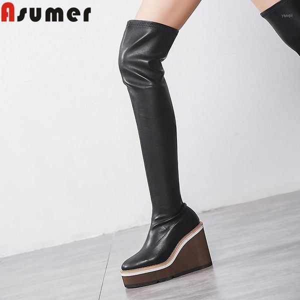 boots asumer 2021 over the knee round toe slip on platform wedges women high heels autumn winter botos1, Black
boots asumer 2021 over the knee round toe slip on platform wedges women high heels autumn winter botos1, Black