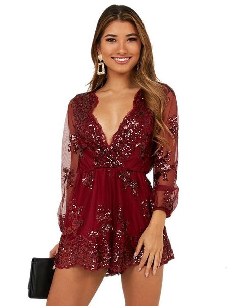 2020 winter women spring playsuits v-neck full sleeve rompers sequined solid backless night club one piece outfits gl4097, Black;white
2020 winter women spring playsuits v-neck full sleeve rompers sequined solid backless night club one piece outfits gl4097, Black;white