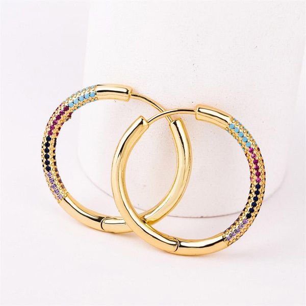 High Quality Gold Color Copper Metal Hoop Earrings For Women Fashion Multicolor CZ Cubic Zirconia Circle Earring Jewelry Gift, Golden;silver
High Quality Gold Color Copper Metal Hoop Earrings For Women Fashion Multicolor CZ Cubic Zirconia Circle Earring Jewelry Gift, Golden;silver