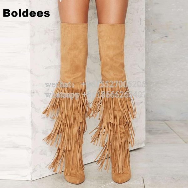 fashion slim fit winter over the knee high heel boots woman tassel thigh high pointed toe fringe boot thin heels1, Black
fashion slim fit winter over the knee high heel boots woman tassel thigh high pointed toe fringe boot thin heels1, Black