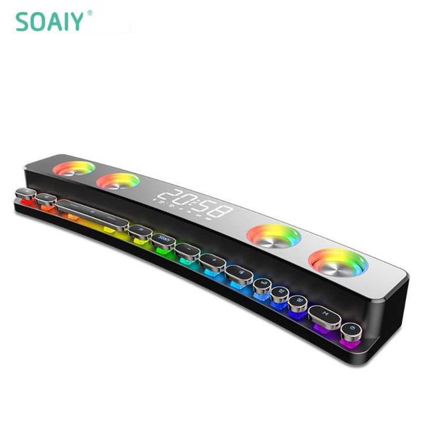 wireless gaming bluetooth speakers clock led display computer speakers 3d stereo subwoofer aux fm sound bar for tv home theater
wireless gaming bluetooth speakers clock led display computer speakers 3d stereo subwoofer aux fm sound bar for tv home theater