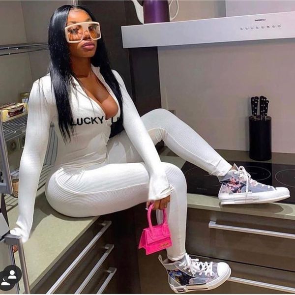 high collar zipper solid color letter embroidery design pit strip elastic pencil pants fitness routine fashion jumpsuit, Black;white
high collar zipper solid color letter embroidery design pit strip elastic pencil pants fitness routine fashion jumpsuit, Black;white