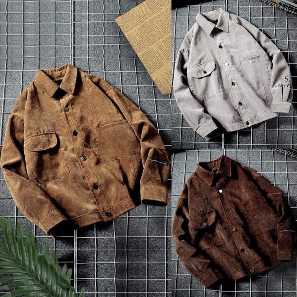 men's jackets fashion mens corduroy coat autumn thicken casual long sleeve solid jacket m1025, Black;brown
men's jackets fashion mens corduroy coat autumn thicken casual long sleeve solid jacket m1025, Black;brown