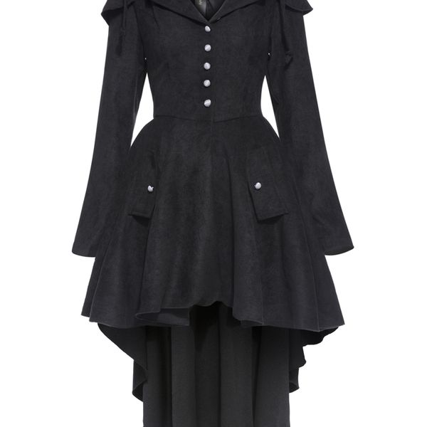 gothic black women coat hooded long sleeve pocket thick slim mid length lace up bowknot vintage female casual winter overcoat 201031, Tan;black
gothic black women coat hooded long sleeve pocket thick slim mid length lace up bowknot vintage female casual winter overcoat 201031, Tan;black