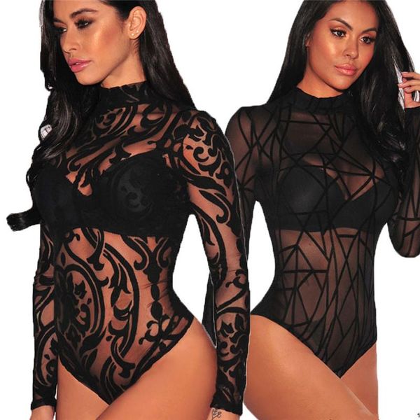 2021 women's floral lace black sheer mesh long sleeve bodysuit leotard jumpsuit top, Black;white
2021 women's floral lace black sheer mesh long sleeve bodysuit leotard jumpsuit top, Black;white