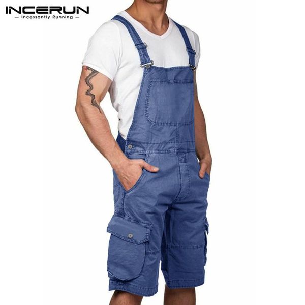 summer cargo shorts jumpsuits men solid color bib pants loose buttons rompers vintage pockets overalls jogger streetwear incerun, White;black
summer cargo shorts jumpsuits men solid color bib pants loose buttons rompers vintage pockets overalls jogger streetwear incerun, White;black