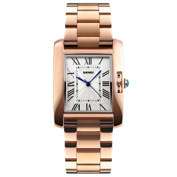 quartz beauty fashion new waterproof rectangular time steel strip simple women's watch skmei, Slivery;brown
quartz beauty fashion new waterproof rectangular time steel strip simple women's watch skmei, Slivery;brown