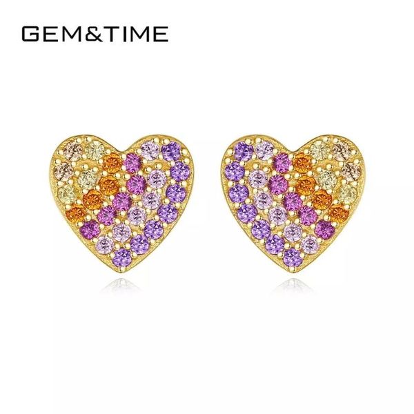 gem&time real 925 sterling silver luxury colorful heart stud earrings rainbow cz zircon stone earrings romantic for women girls, Golden;silver
gem&time real 925 sterling silver luxury colorful heart stud earrings rainbow cz zircon stone earrings romantic for women girls, Golden;silver