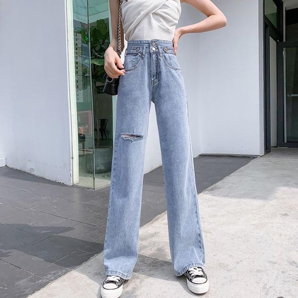 2021 women jeans pants leisure loose high waist vintage thin wide leg jeans women jean korean style all-match simple full-length, Blue
2021 women jeans pants leisure loose high waist vintage thin wide leg jeans women jean korean style all-match simple full-length, Blue