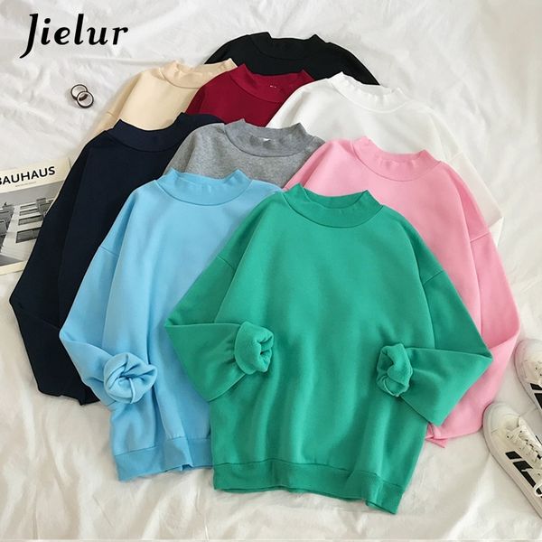 jielur new 9 colors pink green o-neck hoodies women winter autumn pullover sweatshirt female pure color loose tracksuit m-xxl lj201103, Black
jielur new 9 colors pink green o-neck hoodies women winter autumn pullover sweatshirt female pure color loose tracksuit m-xxl lj201103, Black