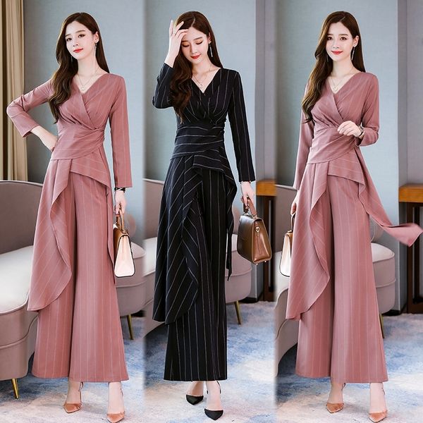 dps9l trouser suit pants 2020 two wide leg nvchun new korean fashion temperament irregular shirt wide leg pants slim stripe pantsshirt piece, Gray
dps9l trouser suit pants 2020 two wide leg nvchun new korean fashion temperament irregular shirt wide leg pants slim stripe pantsshirt piece, Gray