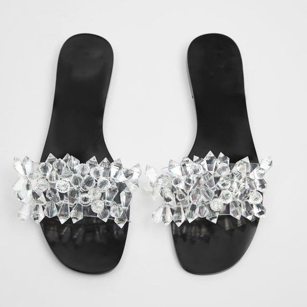 2020 new blingbling crystal women slides slippers summer clear upper falt women beach slippers big size 42 outside slippers x1020, Black
2020 new blingbling crystal women slides slippers summer clear upper falt women beach slippers big size 42 outside slippers x1020, Black