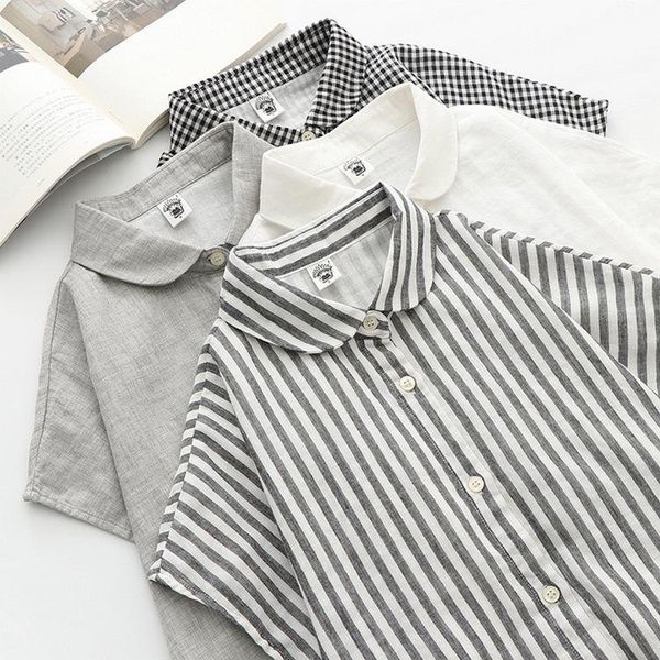 women's blouses & shirts striped plaid loose double-layer cotton yarn white shirt women bat short-sleeved fashion y5
women's blouses & shirts striped plaid loose double-layer cotton yarn white shirt women bat short-sleeved fashion y5