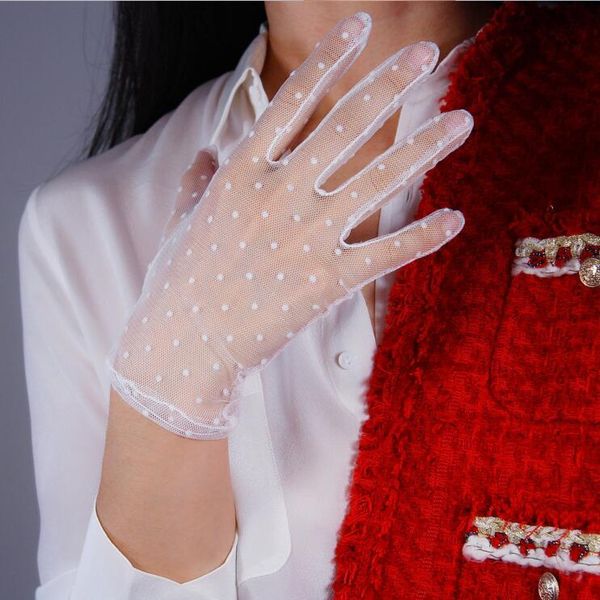 five fingers gloves women' transparent dot print white mesh glove female summer sunscreen club party dancing r1908, Blue;gray
five fingers gloves women' transparent dot print white mesh glove female summer sunscreen club party dancing r1908, Blue;gray