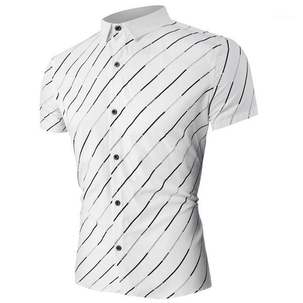 shirt men fashion stripe short sleeve slim male casual simple wild lapel blouse summer new arrival 20201, White;black
shirt men fashion stripe short sleeve slim male casual simple wild lapel blouse summer new arrival 20201, White;black