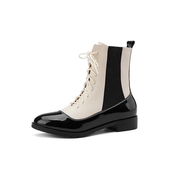 cross tied genuine letaher women ankle boots round toe thick low heels boots 2020 autumn winter lace up party shoes woman, Black
cross tied genuine letaher women ankle boots round toe thick low heels boots 2020 autumn winter lace up party shoes woman, Black