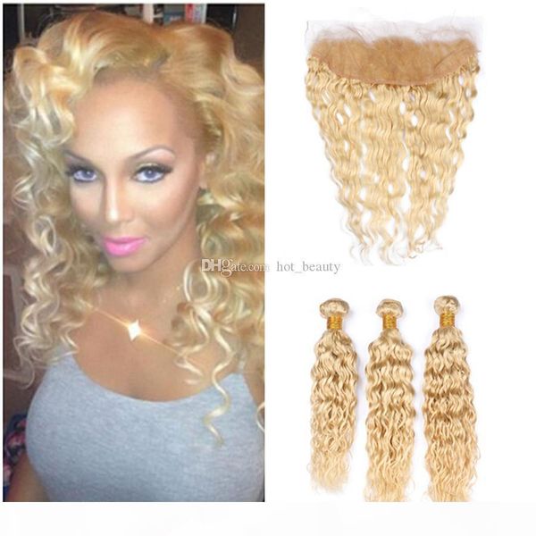 wet and wavy blonde human hair bundles with frontal closure 613 water wave frontal and bundles bleach blonde brazilian curly hair weave weft, Black
wet and wavy blonde human hair bundles with frontal closure 613 water wave frontal and bundles bleach blonde brazilian curly hair weave weft, Black