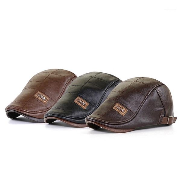 2020 fall/winter men's pu leather peaked hat outdoor casual warm plus velvet beret hat1, Blue;gray
2020 fall/winter men's pu leather peaked hat outdoor casual warm plus velvet beret hat1, Blue;gray