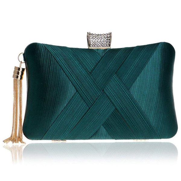 women's evening clutches bags silk satin party handbags bridal wedding prom purses with tassel pendant,dark green
women's evening clutches bags silk satin party handbags bridal wedding prom purses with tassel pendant,dark green